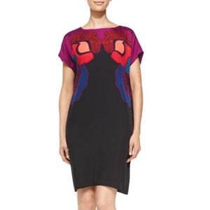 Diane von Furstenberg RUNWAY Harriet Rose‎ Gate Cerise Silk Cocktail Shift Dress